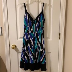 Blue, Black, and White Summer Dress